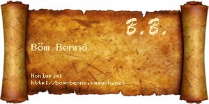 Böm Bennó névjegykártya